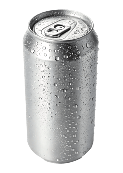 Cold aluminum soda can with condensation. png