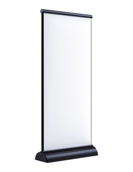 Vertical roll up banner isolated on transparent background png