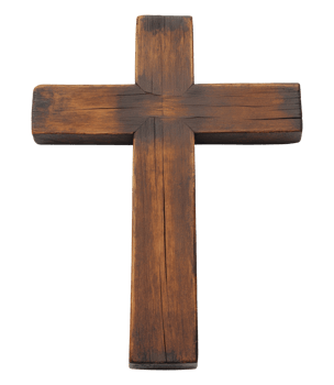 Wooden religious cross isolated on transparent background png