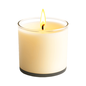 Lit candle in a glass jar png