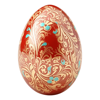 Bright Easter egg with traditional patterns transparent background png