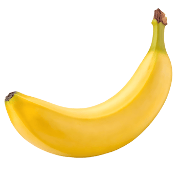 Single ripe yellow banana isolated png
