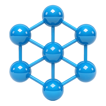 Abstract 3D model of a molecule structure. png