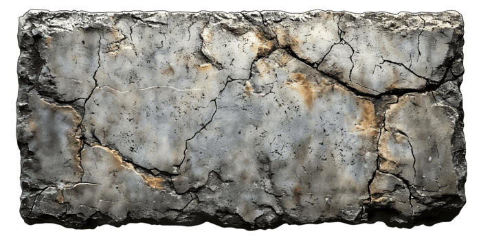 grunge stone texture, cracked surface isolated on transparent background png