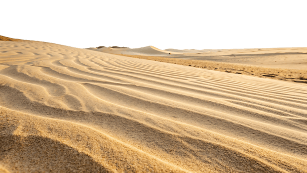 Textured sand dunes in desert landscape png