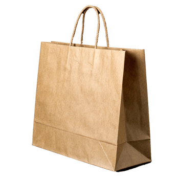 Craft paper shopping bag on transparent background png