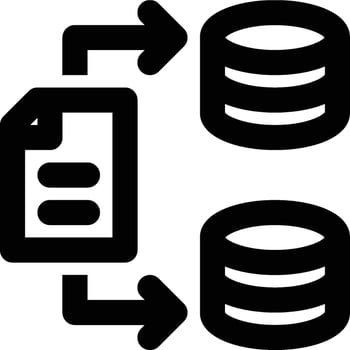 Data Migration, Data Transfer, Data Load Outline Icon vector