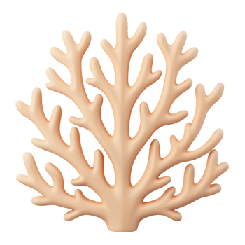Peach coral illustration, isolated png