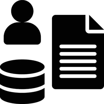 Data Steward, Database Administrator, Data Analyst Glyph Solid Icon vector