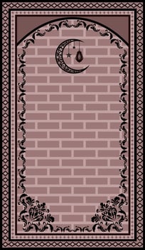 Muslim rug with brick pattern vector