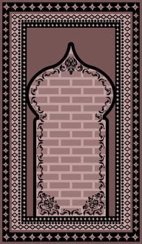 pink Islamic mat with nice frame vector