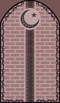 pink classic Islamic mat vector