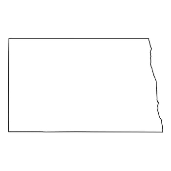 Blank outline map North Dakota state USA, for educational use vector