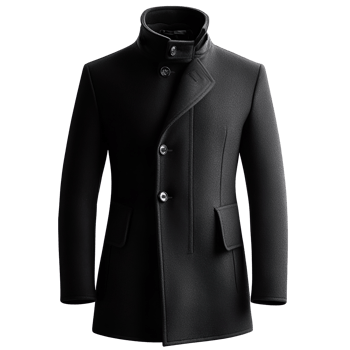 Pitch Black Overcoat isolated on transparent background png
