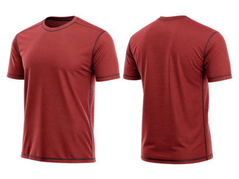 stylish red t shirt template designed for comfort and versatility, perfect for casual wear or active lifestyles png