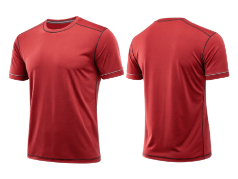 Lightweight red t shirt template designed for comfort and style, perfect for casual wear or workouts png