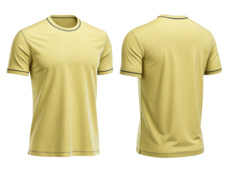 stylish yellow t shirt template showcasing modern design perfect for casual wear and branding opportunities png