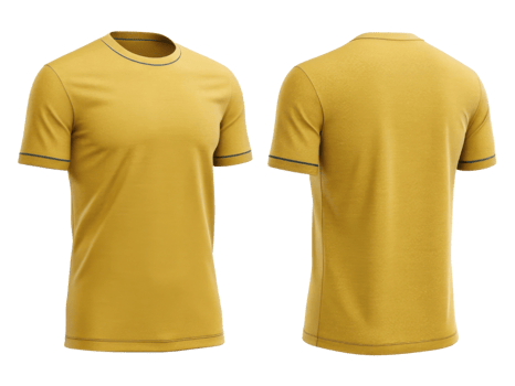 stylish yellow t shirt template featuring modern design with contrasting trim perfect for casual wear or branding opportunities png