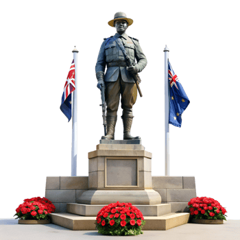 Anzac day War Memorial on transparent background png