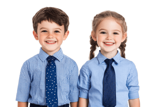 Happy children dressed in formal attire for a special occasion png