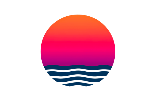 Colorful sunset with vibrant hues above ocean waves png