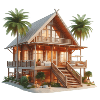 Tropical Wooden Beach House png