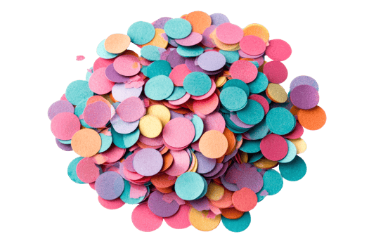 Colorful confetti pile perfect for celebrations and parties png