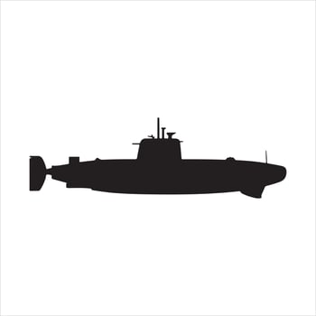 Silhouette of submarine vector