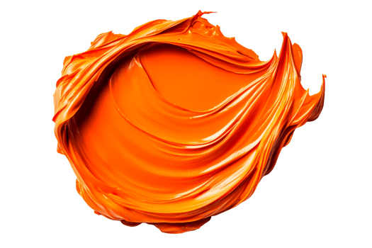 Vibrant orange paint swirl on transparent background png