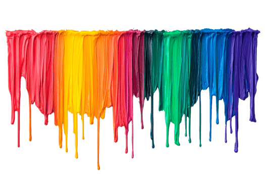 Colorful paint drips create a vibrant horizontal gradient background png