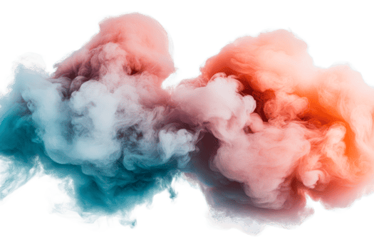 Colorful smoke swirling in a transparent background png