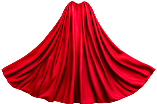 Elegant red cape draped gracefully with soft folds and rich texture png