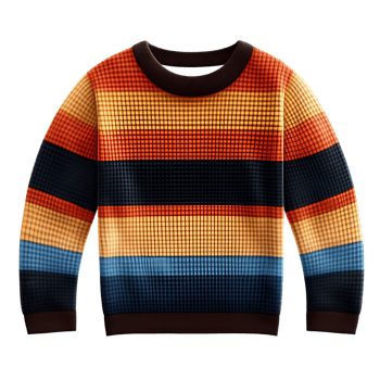 Cozy Fashion Colorful Striped Sweater Transparent Background png
