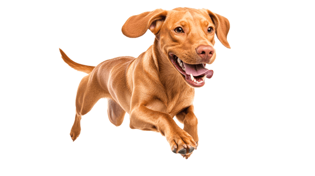 Happy dog jumping joyfully in the air with excitement png