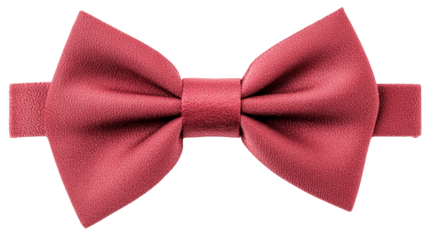 Elegant dark pink bow tie isolated on black background, cut out transparent png