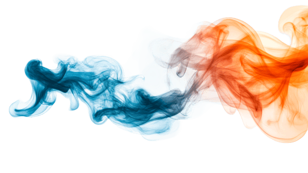 Fire and ice smoke with transparent background, abstract, cut out transparent png