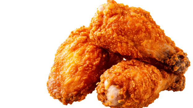 Crispy fried chicken wings arranged, fast food, appetizer, cut out transparent png