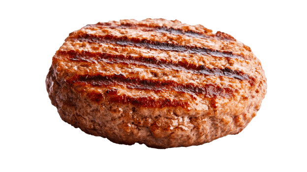 Delicious grilled burger patty, perfect for culinary projects, cut out transparent png