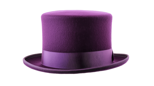 Stylish purple top hat, Victorian fashion accessory, cut out transparent png