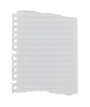 Blank torn note paper with lines on transparent png