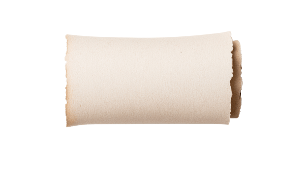 Aged paper with torn edges and textured surface, cut out transparent png