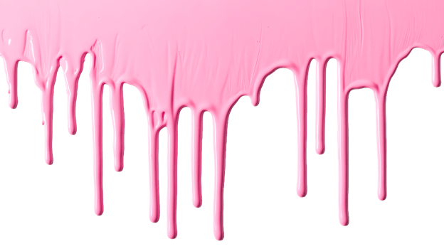Dripping pink paint with a smooth texture on a transparent background png