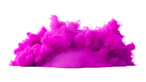 Pink dense cloud explosion, smoke burst, color effect, isolated shape, cut out transparent png