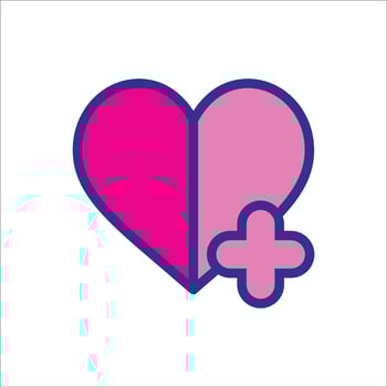 Medical Heart Plus Symbol vector