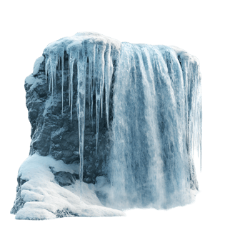 Snowy Frozen Rock Chunk Transparent Background png