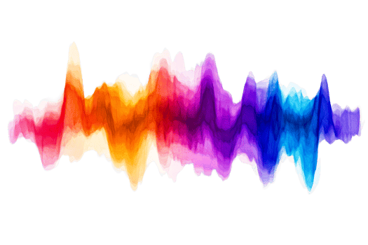 Colorful abstract sound wave design with topographic lines, cut out transparent png