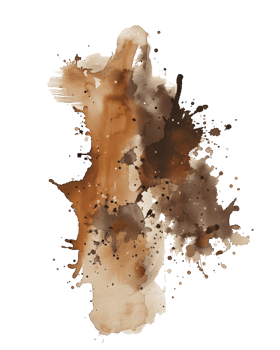 Earthy Abstract Watercolor Splashes This image showcases abstract artistry. Capturing the intricate details and organic nature of fluid watercolor. The composition features earthy tones. png