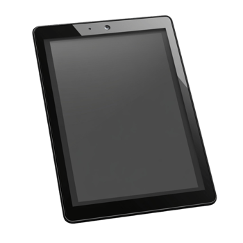Black Digital Tablet on Transparent Background png
