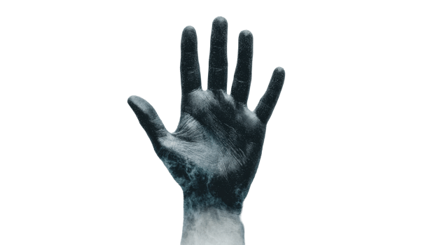Hand with abstract pattern, reaching up, concept, art, texture, cut out transparent png