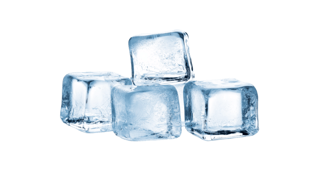Stack of realistic ice cubes, refreshing drink ingredient, cut out transparent png